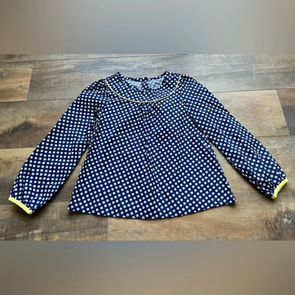 Gymboree Navy Shirt with Ditsy Daisies (Size 10) Spring Top Long‎ Sleeve top EUC